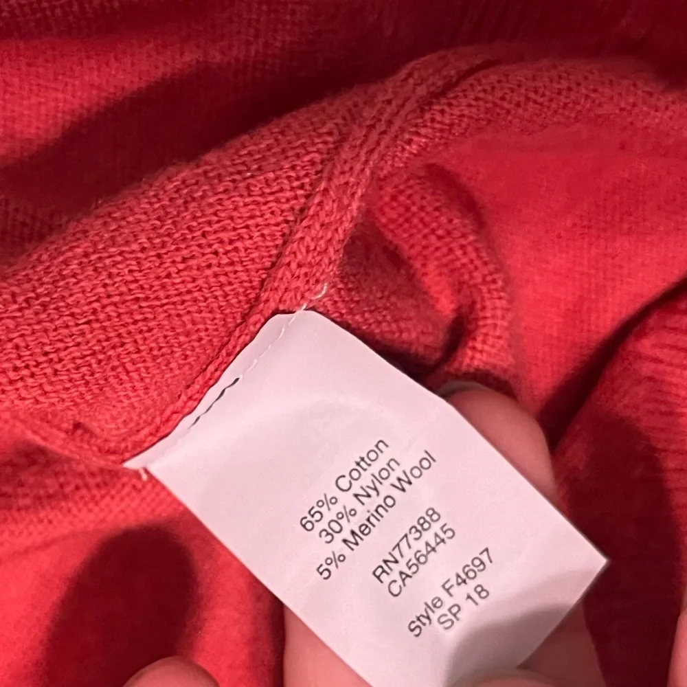 J. Crew Mens M Harbor Cotton V Neck Red Grandpacore Slim Stretchy Spring Sweater